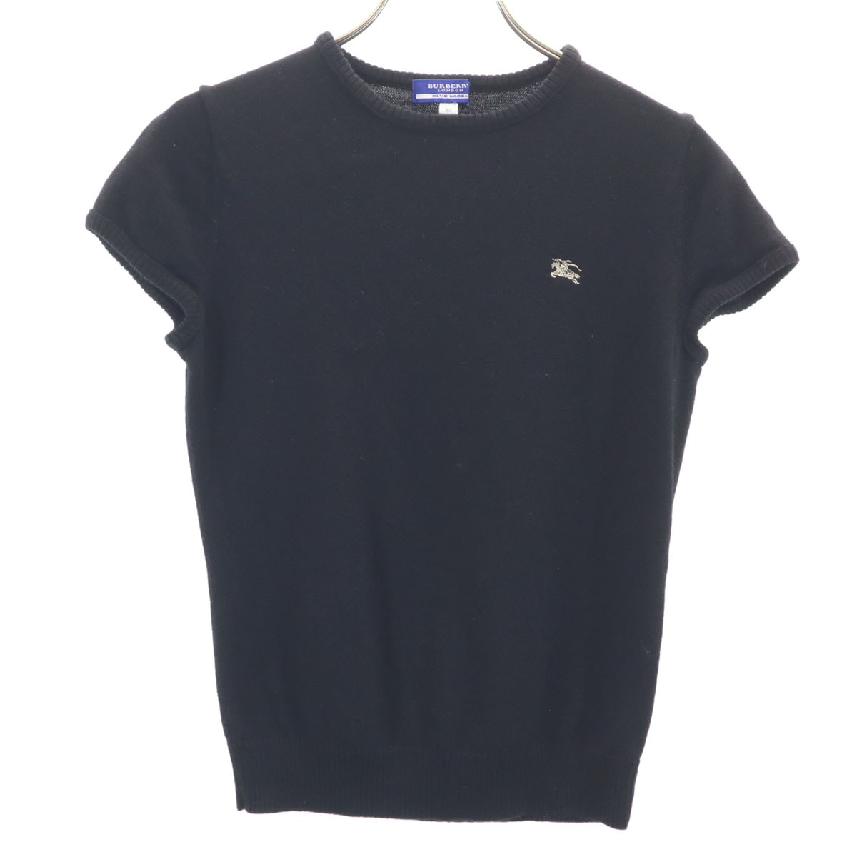 BURBERRY LONDON BLUE LABEL バーバリー ロンドン ブルーレーベル フレンチスリーブ ニット 38 ブラック 三陽商会