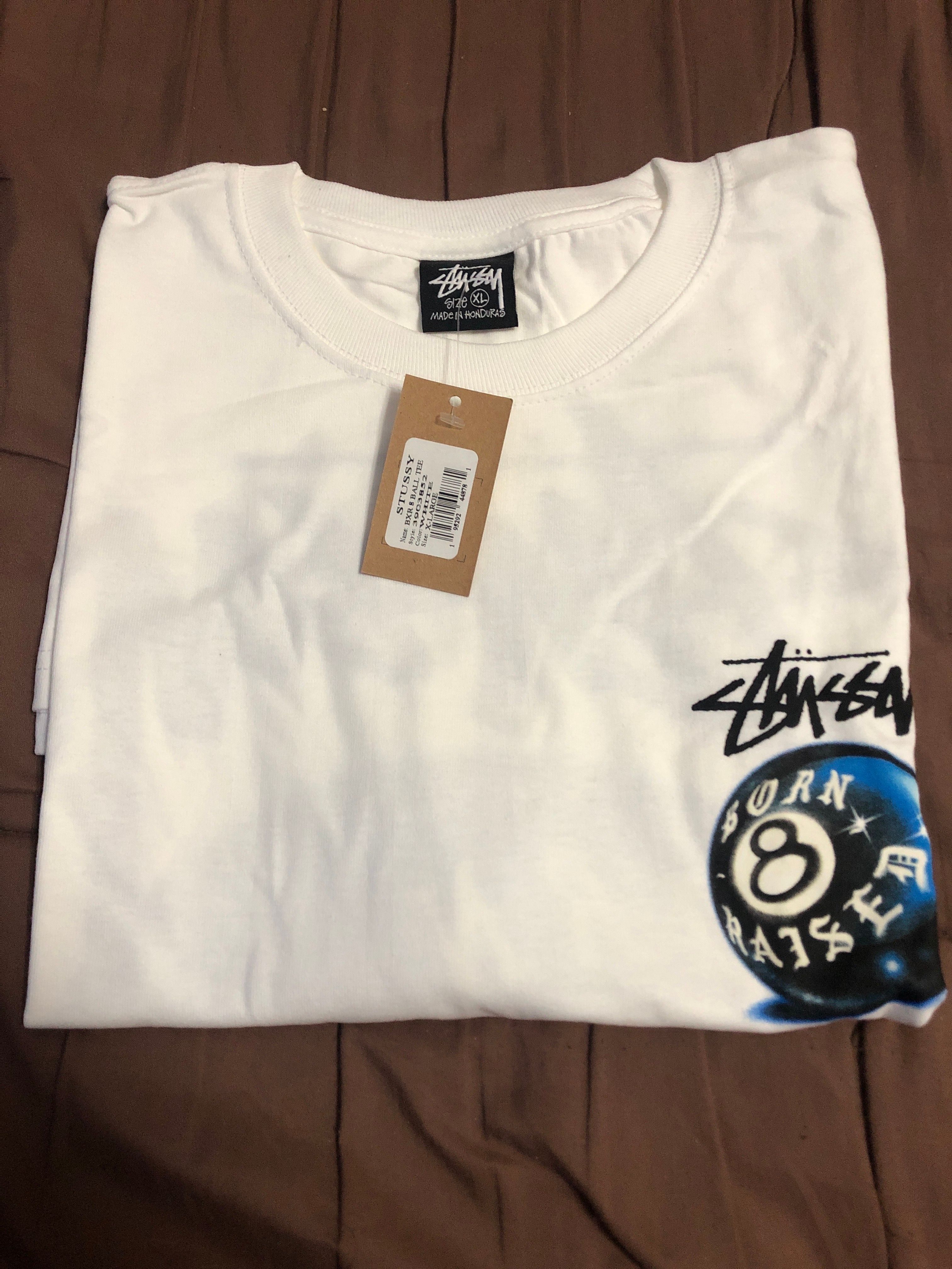 Stussy Born x Raised 8 Ball Tee "White"