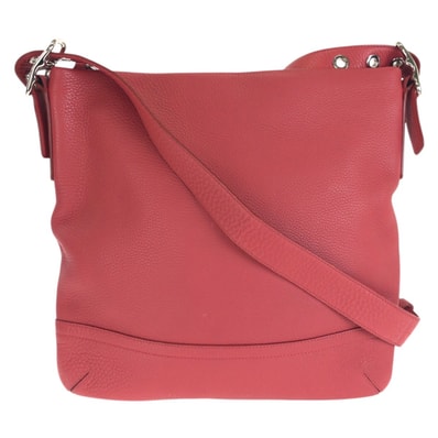 美品 COACH コーチ エルゴ スモール プリーツ ホーボー ピンク サーモンピンク シルバー金具 レザー ショルダーバッグ 1-0296129 【中古】