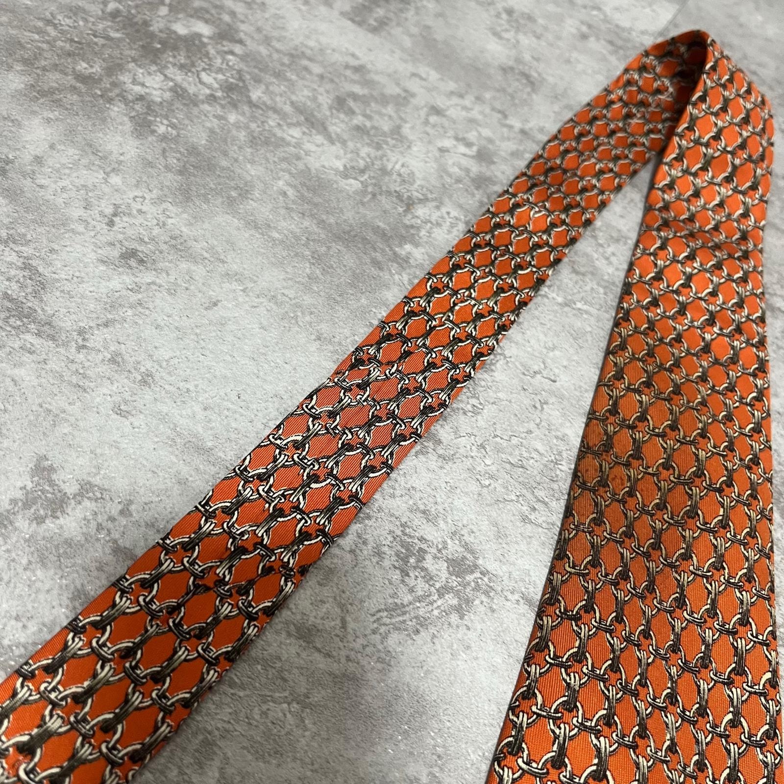 C (やや傷や汚れあり)】【HERMES】エルメス ネクタイ チェーン 鎖