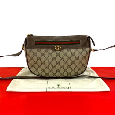 GUCCI グッチ シェリーライン GGロゴ 金具 レザー PVC ショルダーバッグ ブラウン
28950