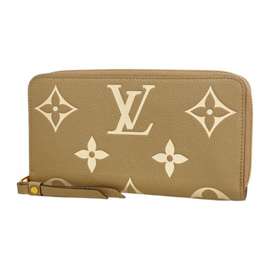 【6dd5264】ルイヴィトン 長財布 モノグラム・アンプラント バイカラー ジッピーウォレット M69794 トゥルトレール クレーム【中古】レディース