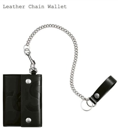 Supreme Leather Chain Wallet (25FW) "Black"