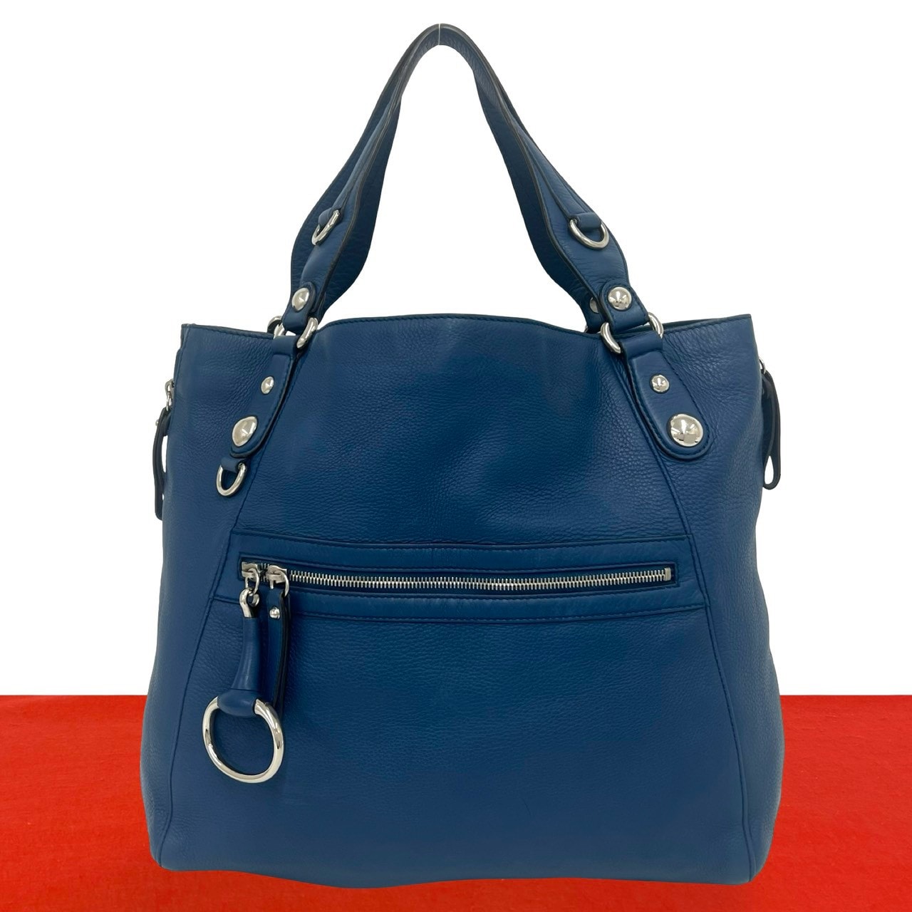GUCCI グッチ アイコンビット レザー トートバッグ ブルー
 94726