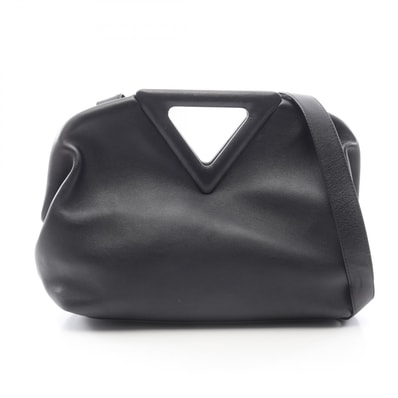 ボッテガヴェネタ BOTTEGA VENETA ポイント ミディアム 2WAY ショルダーバッグ バッグ レザー レディース ブラック系 652446 【中古】