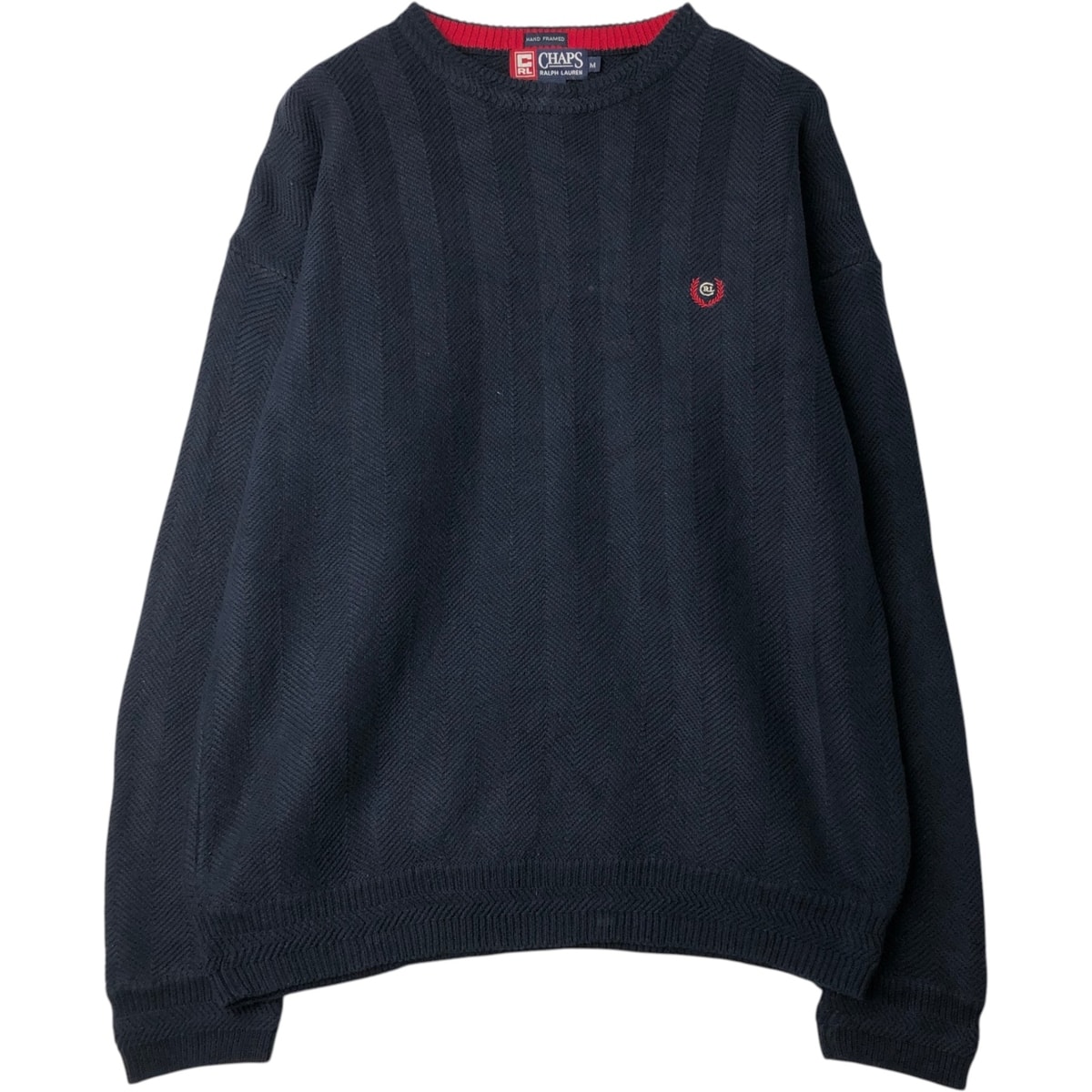 古着 90年代 ラルフローレン Ralph Lauren CHAPS チャップス ヘリンボーン コットンニットセーター メンズM相当 ヴィンテージ/eaa627495
