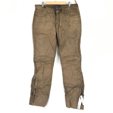 10万円タグ付新古品★RALPH LAUREN/ラルフローレン★牛革/レザーパンツ【Women's size-5F/L-XL/股下80cm/茶/Brown】本革/ライダース/Pants/Trousers◆XBH228