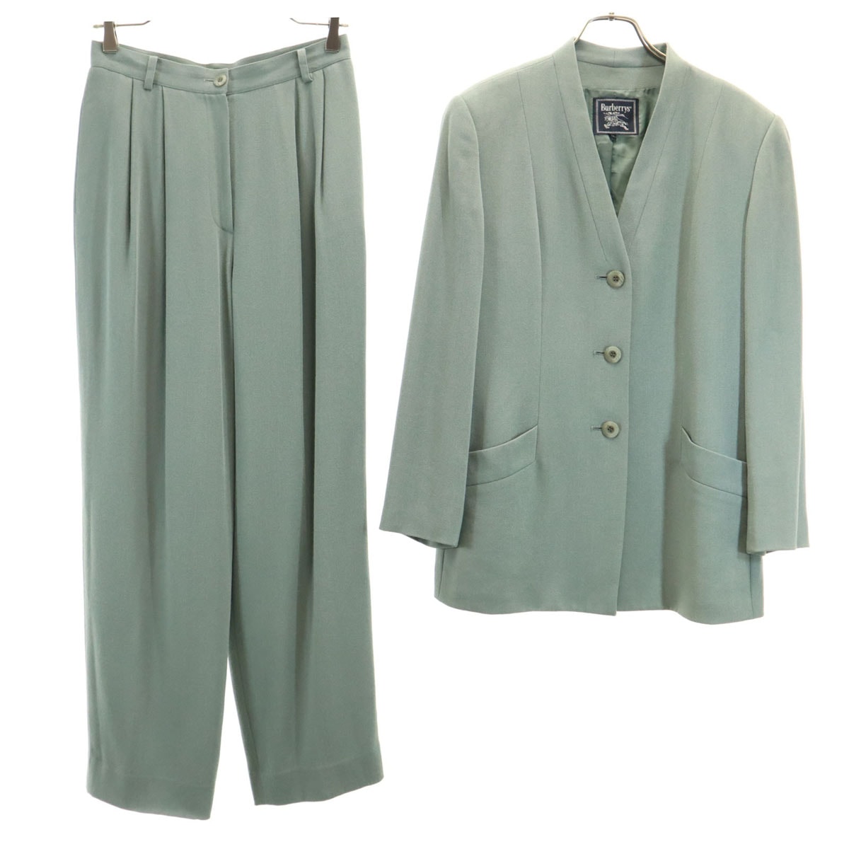 Burberrys バーバリーズ 90s オールド パンツスーツ 上下セットアップ 11 グリーングレー