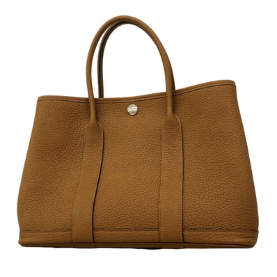 ★最終価格★SALE【6fa0793】エルメス トートバッグ ガーデンパーティTPM ネゴンダ ビスキュイ シルバー金具 W刻印【中古】レディース