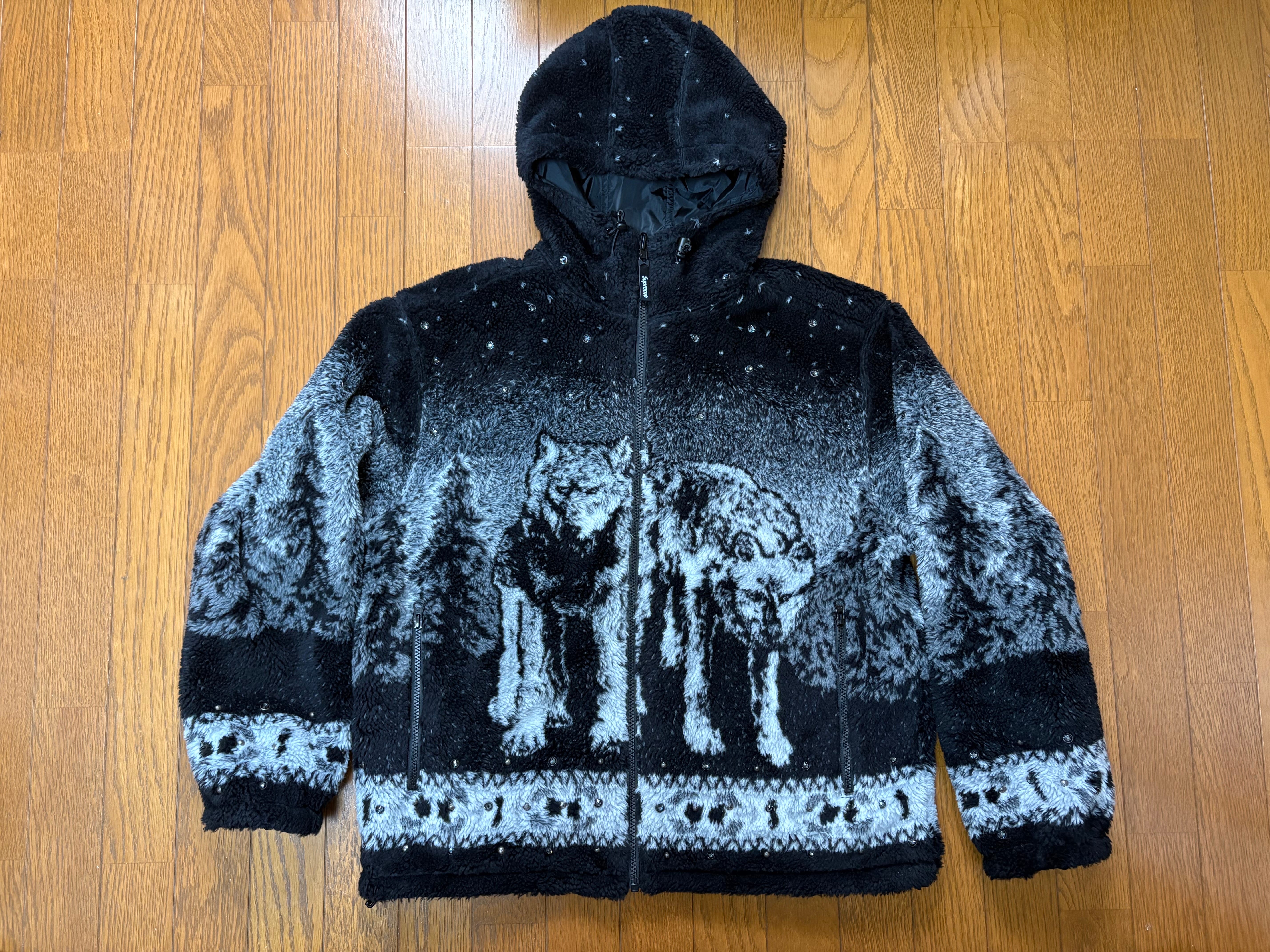Supreme x B.B. Simon Reversible Hooded Fleece Jacket "Black"