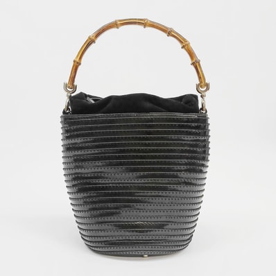 GUCCI グッチ バンブー 2WAY バケツ ハンドバッグ
ショルダーバッグ パテントレザー ブラック レディース
【中古】