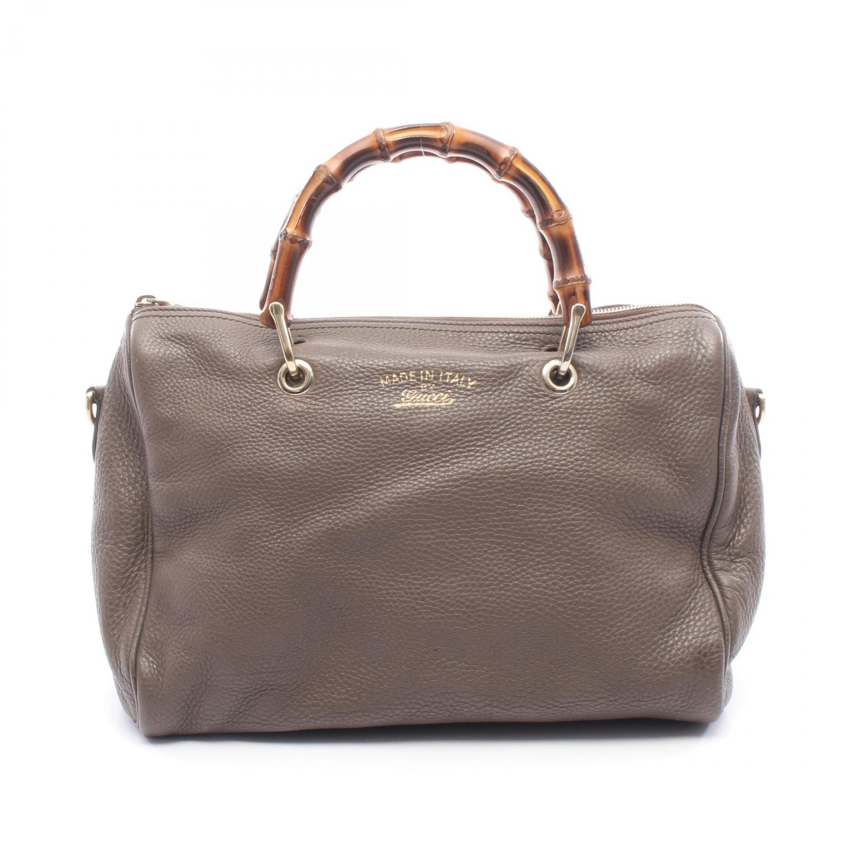 グッチ GUCCI バンブー トートバッグ バッグ レザー レディース グレー系 353124 【中古】