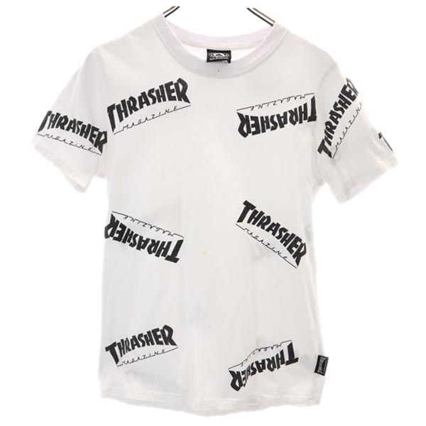 THRASHER スラッシャー 総柄 半袖 Tシャツ M ホワイト