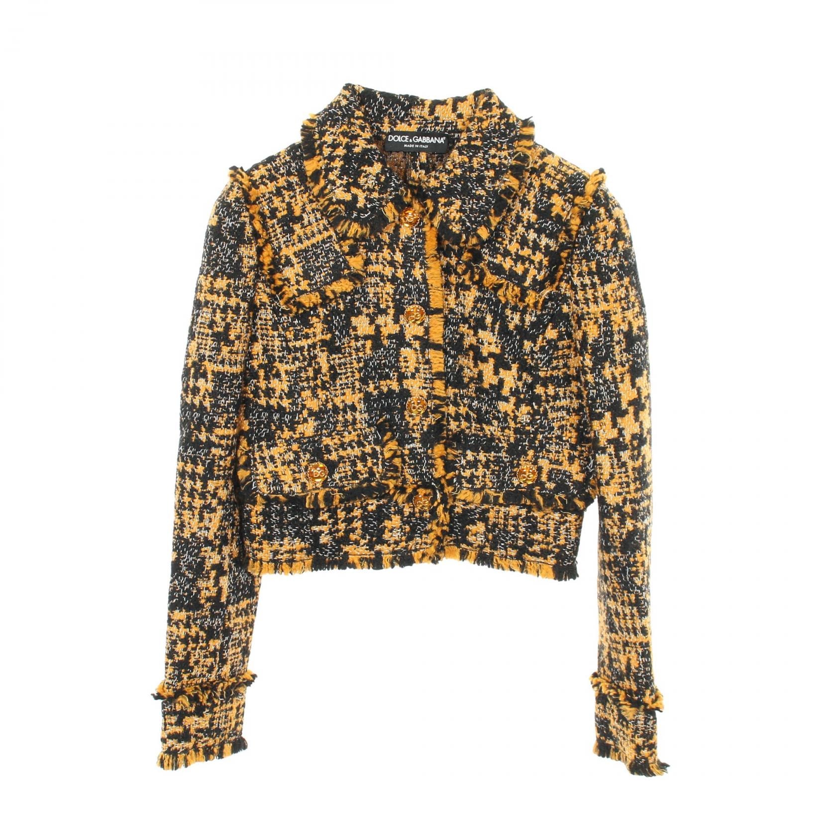 ドルチェアンドガッバーナ DOLCE & GABBANA 衣料品 アウター ウール アクリル レディース イエロー系 / ブラック系 【中古】