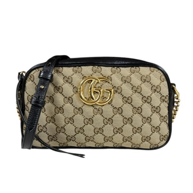 グッチ GGマーモント ショルダーバッグ GGキャンバス 447632 ベージュ レディース GUCCI 中古