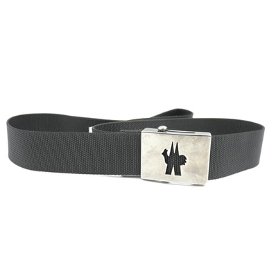 MONCLER(モンクレール)ロゴバックル ウェブベルト ガチャベルト ブラック シルバー金具 メンズ ユニセックス【中古】