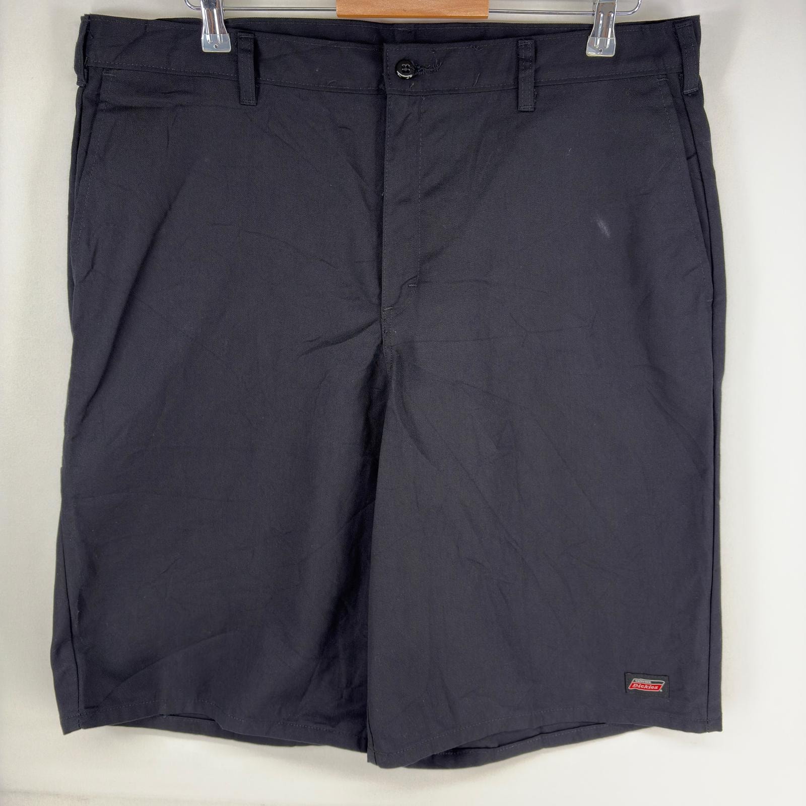 古着 ディッキーズ Dickies パンツ ワンポイントロゴ ジップフライ 大きいサイズ ショーツ ハーフパンツ w40  ブラック系 メンズ