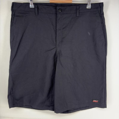 古着 ディッキーズ Dickies パンツ ワンポイントロゴ ジップフライ 大きいサイズ ショーツ ハーフパンツ w40 ブラック系 メンズ