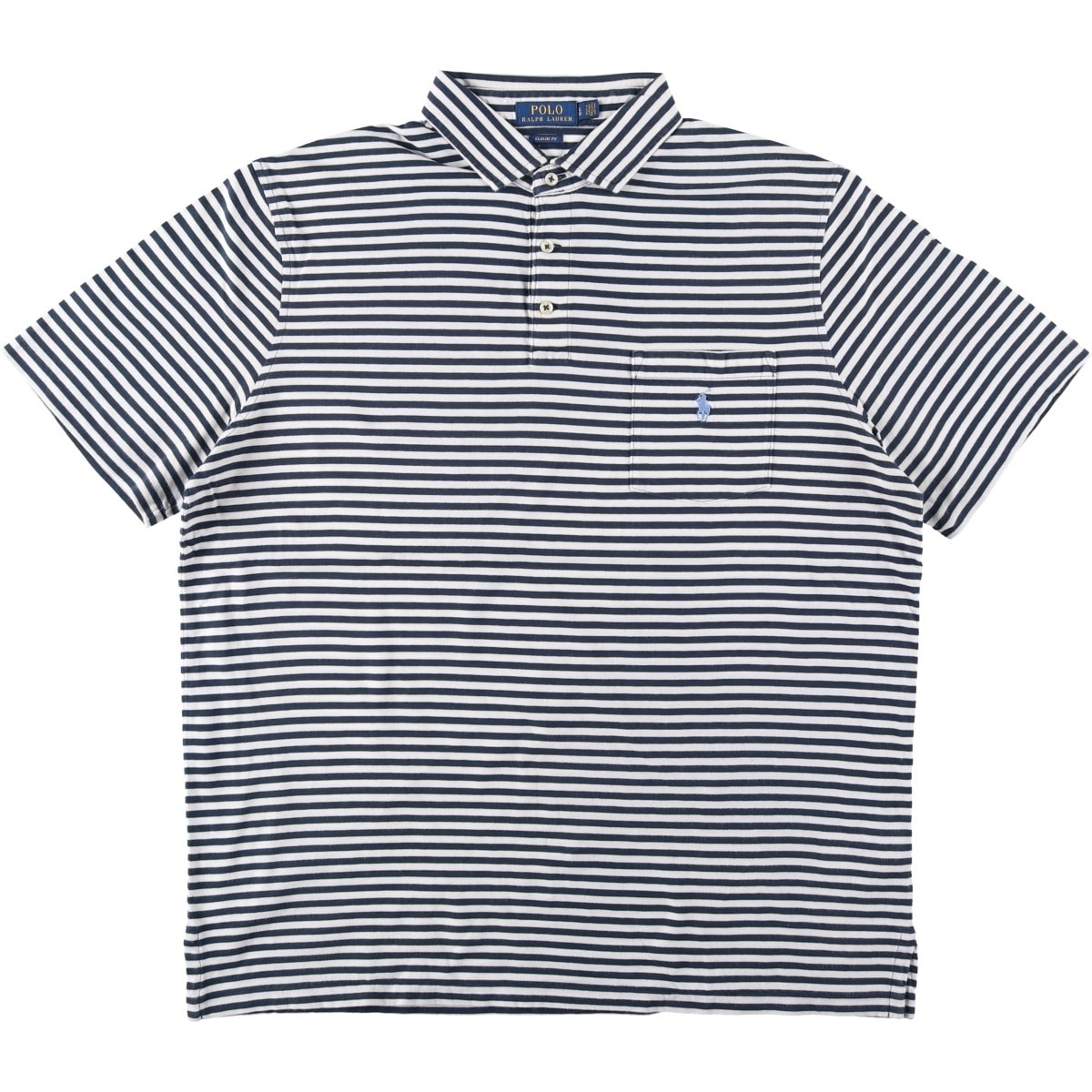 古着 ラルフローレン Ralph Lauren POLO RALPH LAUREN CLASSIC FIT 半袖 ボーダー ポロシャツ メンズL相当/eaa620949