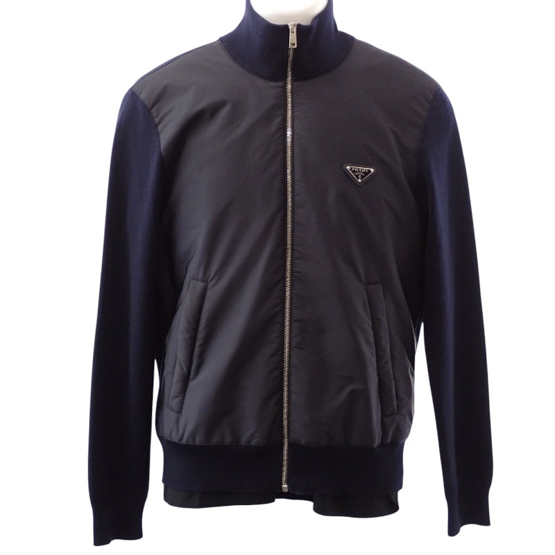 プラダ ジップアップ切替ジャケット 48 UMG116【中古】【ABランク】