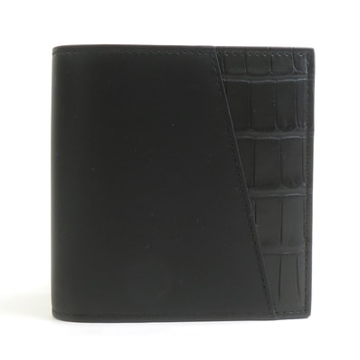 ボッテガヴェネタ BOTTEGAVENETA 札入れ 型押しレザー ブラック メンズ【中古】 56878k