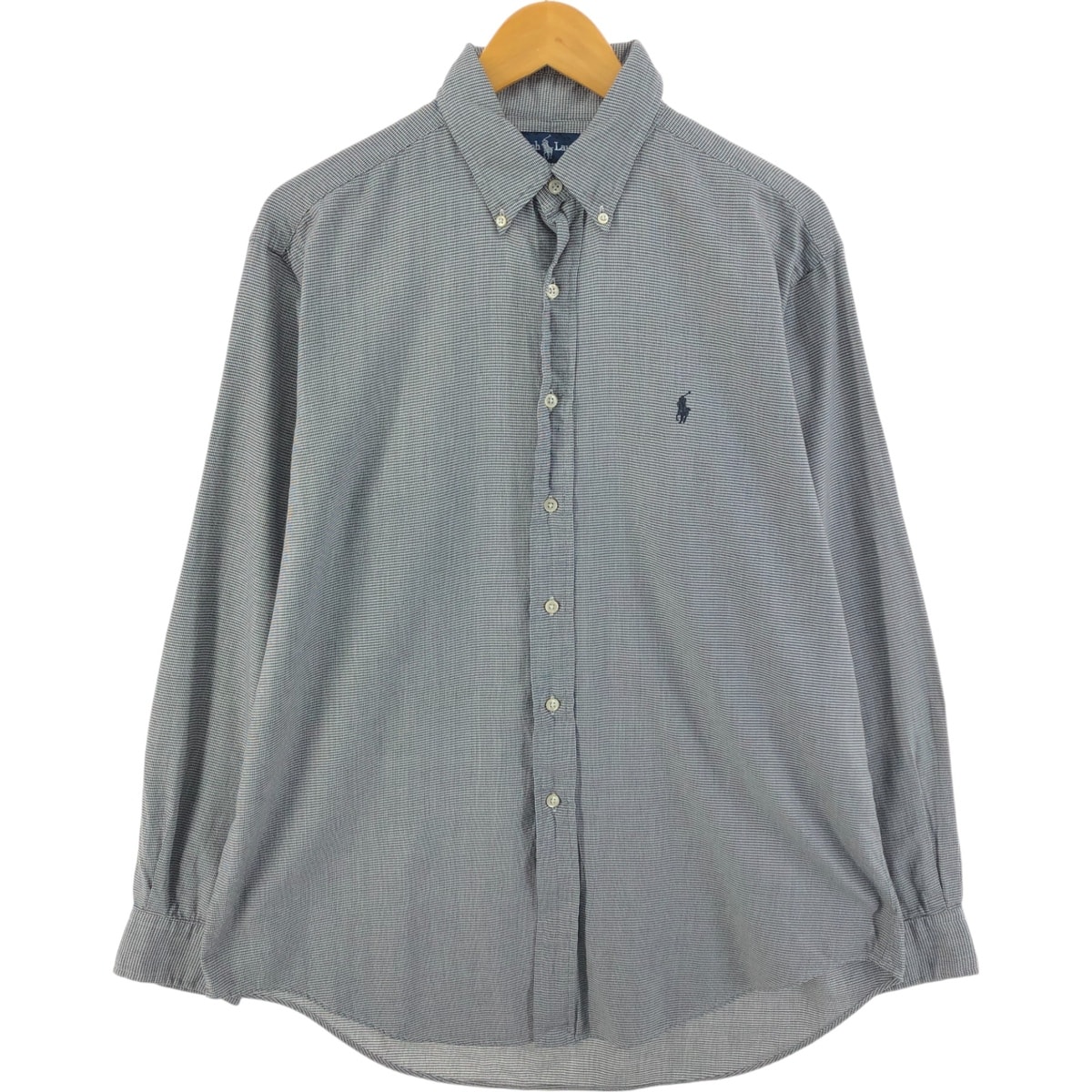 古着 ラルフローレン Ralph Lauren YARMOUTH 千鳥格子柄 長袖 ボタンダウンシャツ メンズL相当/eaa526583