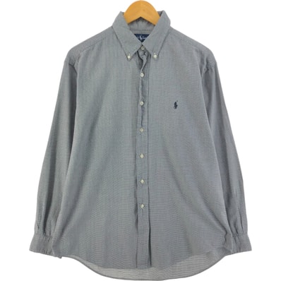 古着 ラルフローレン Ralph Lauren YARMOUTH 千鳥格子柄 長袖 ボタンダウンシャツ メンズL相当/eaa526583