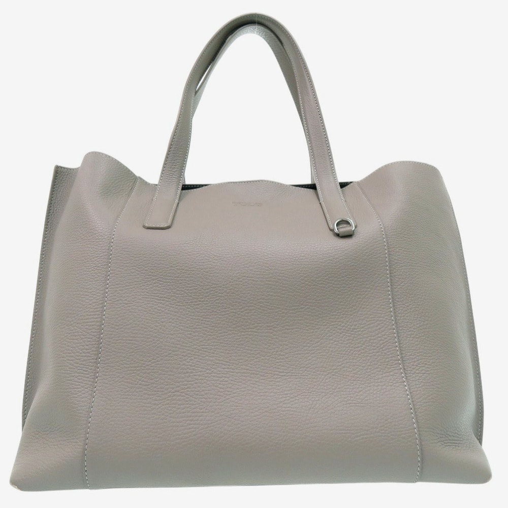 トッズ    オールレザー ペーパーバッグ レザー  グレー