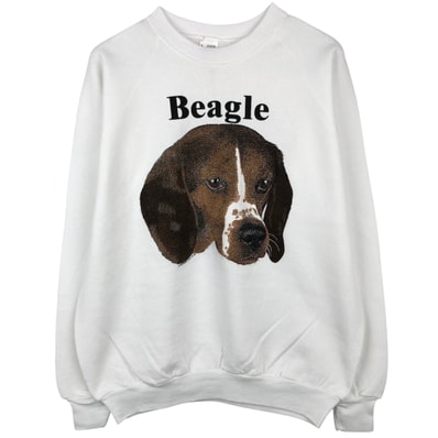古着 80年代 フルーツオブザルーム FRUIT OF THE LOOM BEAGLE ビーグル 犬柄 アニマル スウェットシャツ トレーナー USA製 メンズL相当 ヴィンテージ/eaa647506