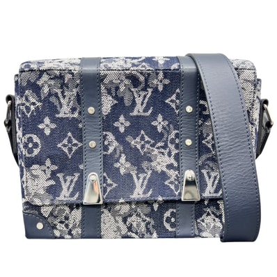 LOUIS VUITTON 極美品 ルイヴィトン 21SS トランク メッセンジャー モノグラム タペストリー ショルダーバッグ M57282 AR4280 キャンバス レザー ヴァージルアブロー ヴィトン Aランク 鑑定済 中古