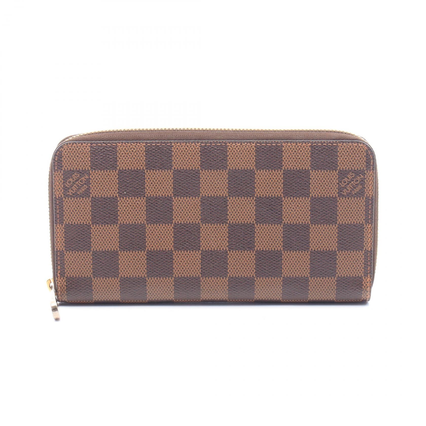 ルイ・ヴィトン LOUIS VUITTON ジッピーウォレット ダミエエベヌ ラウンド長財布 財布 PVC メンズ レディース ブラウン系 N60015 【中古】