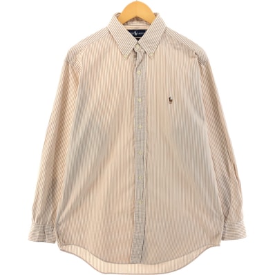 古着 ラルフローレン Ralph Lauren YARMOUTH 長袖 ボタンダウンストライプシャツ メンズM相当/eaa526584