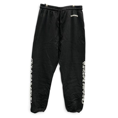 CHROME HEARTS クロムハーツ CLASSIC SWEAT PANTS スクロールラベル サイドロゴ スウェット パンツ コットン ブラック ホワイト スウェットパンツ 定番 Bランク 中古 鑑定済 クロムパンツ