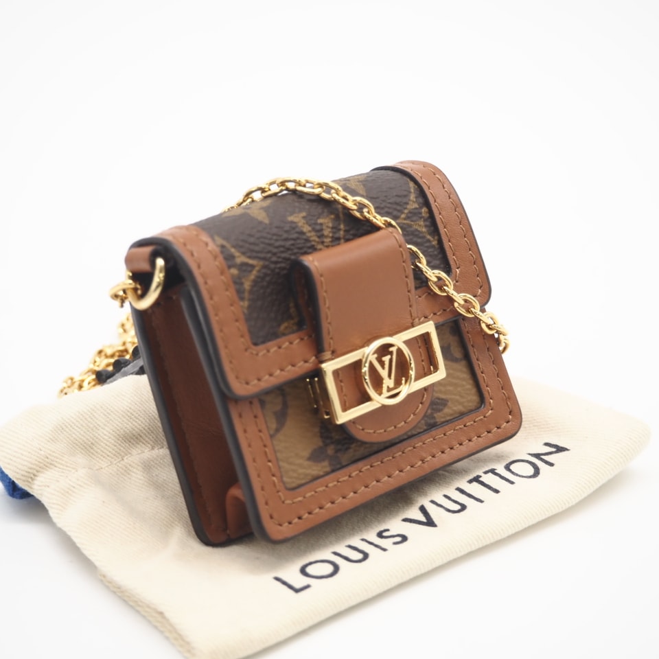 未使用 LOUIS VUITTON ルイ・ヴィトン モノグラム マイクロ ドーフィーヌ M80250 ショルダーバッグ ブラウン ベージュ レザー レディース