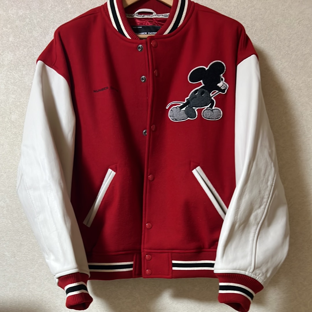 Supreme x Number (N)ine x Mickey Mouse Varsity Jacket "Red"