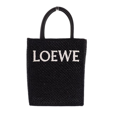 ロエベ LOEWE スタンダード A5 トート A563S30X09 2WAYバッグ ラフィア レザー ブラック ゴールド金具 レディース【中古】【Aランク】