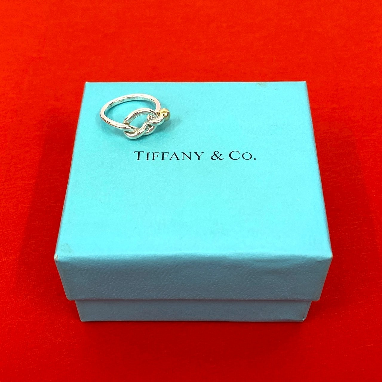 TIFFANY&Co. ティファニー ラブノット リング フック&アイ シルバー925 K18イエローゴールド リング・指輪 11号 シルバー
 81270