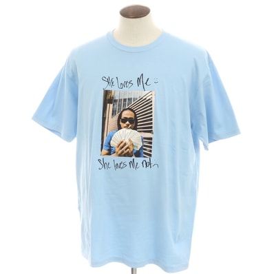 【中古】シュプリーム Supreme 2025年春夏 Max B Tee コットン クルーネック 半袖Tシャツ ライトブルー【サイズXL】【メンズ】