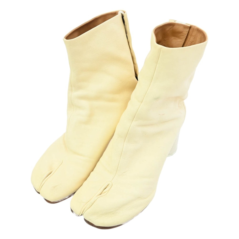 MAISON MARGIELA メゾンマルジェラ ブーツ S58WU0260 22ライン Tabi 足袋 タビ ヒール  ブーツ レザー ブーツ オフホワイト系 39【中古】