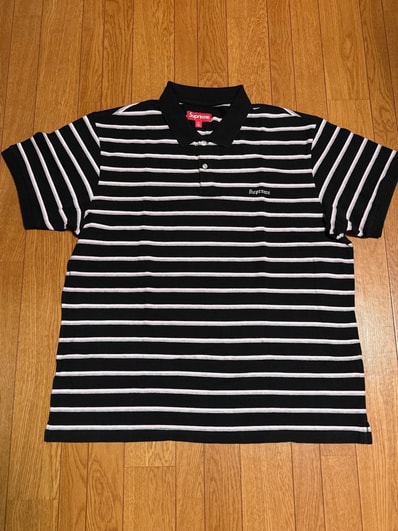 Supreme Washed Stripe Polo "Black"