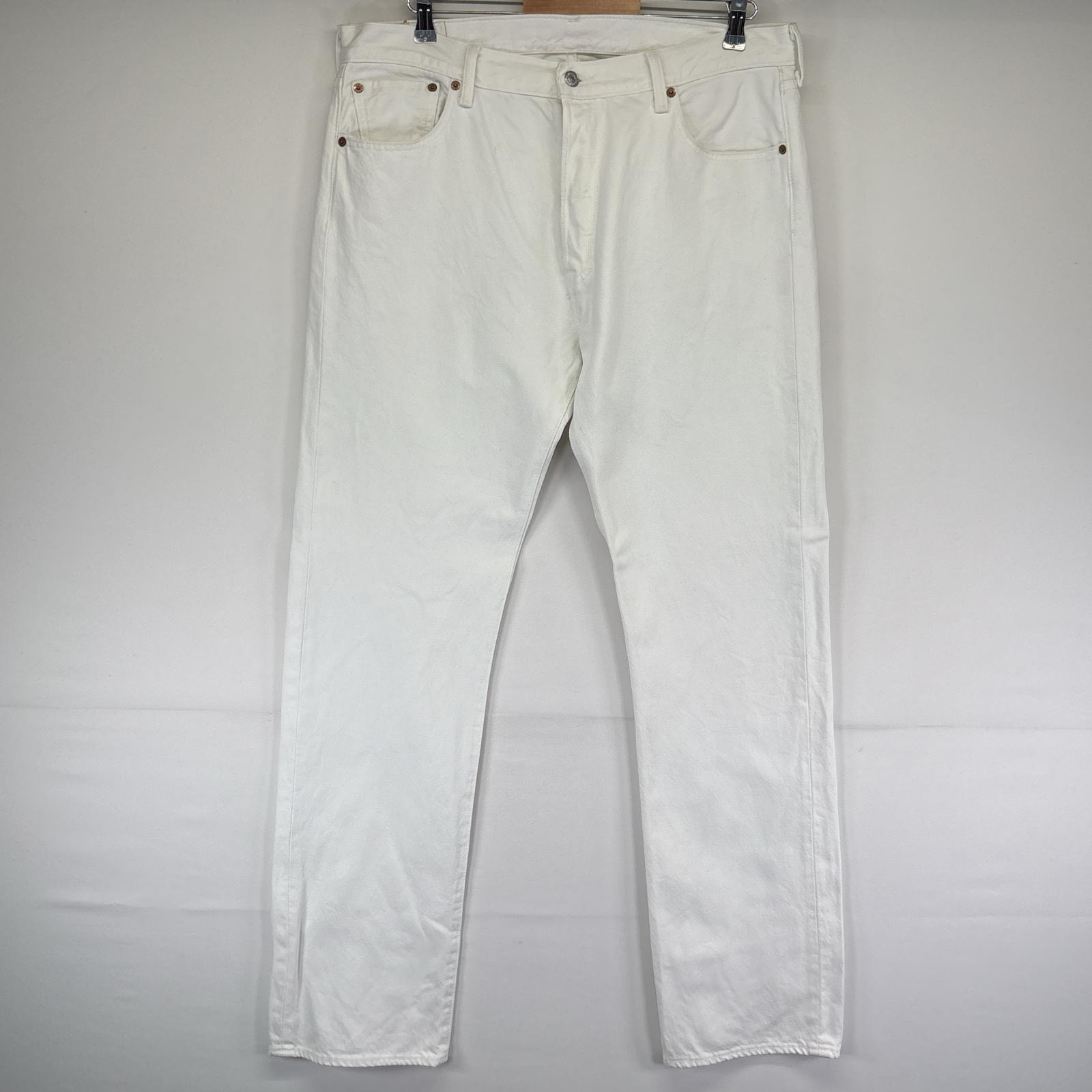 古着 リーバイス Levi's デニムパンツ 501 ストレート カラーパンツ ボタンフライ ジーンズ ジーパン 5ポケット 長ズボン w36 L34  ホワイト メンズ