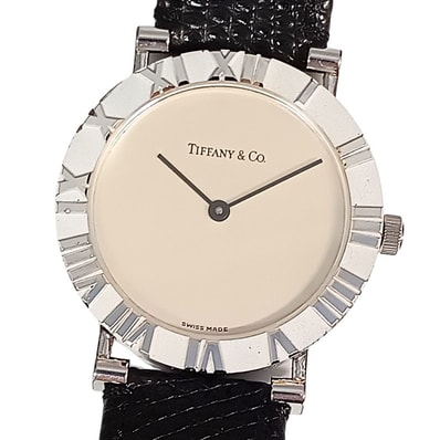 TIFFANY&CO. ティファニー M0640 アトラス シルバー925 クォーツ 純正革ベルト メンズ 腕時計 C1196