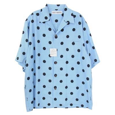 WACKO MARIA ワコマリア 24SS 24SS-WMS-HI03 HAWAIIAN SHIRT S/S ドット ハワイアン オープンカラー 開襟 半袖 シャツ ライトブルー系 L【美品】【中古】