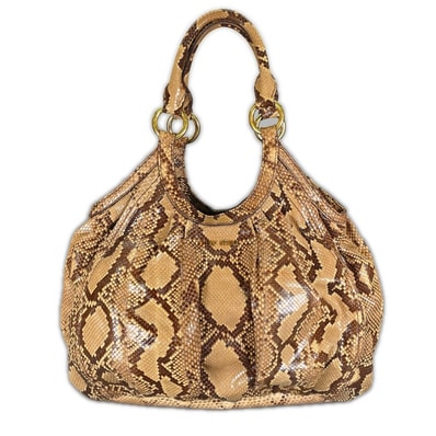 MIUMIU ミュウミュウ ハンドバッグ パイソン ベージュ レディース【中古】