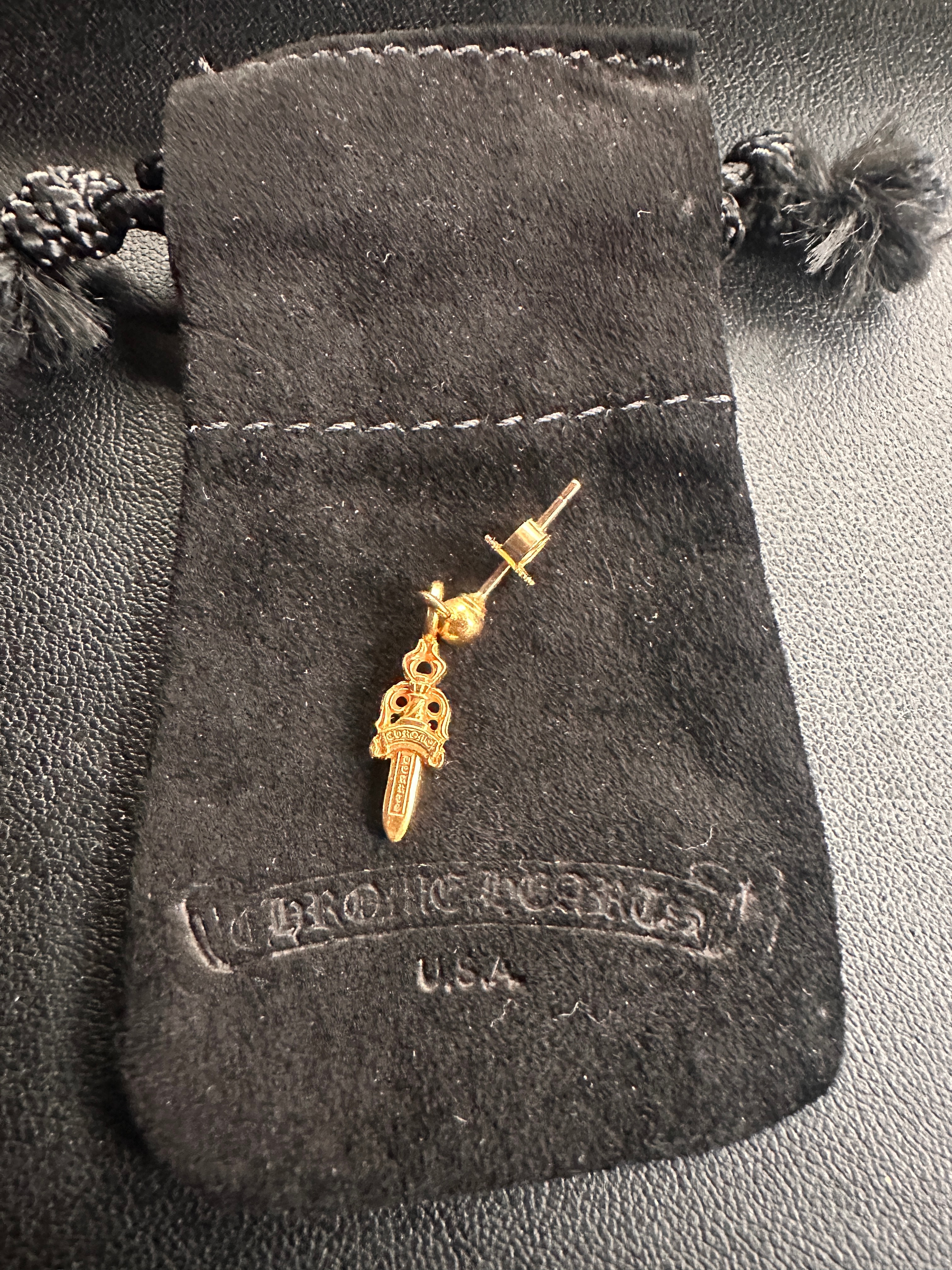 Chrome Hearts 22K Stack Dagger Earrings H1 "Gold"