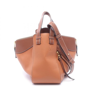ロエベ LOEWE ハンモックバッグ スモール ハンドバッグ バッグ レザー レディース ブラウン系 【中古】