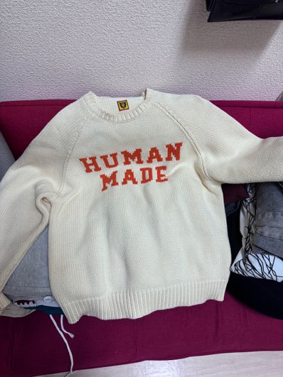 HUMAN MADE Bear Raglan Knit Sweater "White"