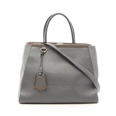 フェンディ FENDI 2JOURS トゥージュール 2WAY ハンドバッグ バッグ レザー レディース グレー系 【中古】