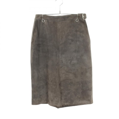 エルメス HERMES スエード スカート 衣料品 ボトムス レザー レディース グレー系 【中古】