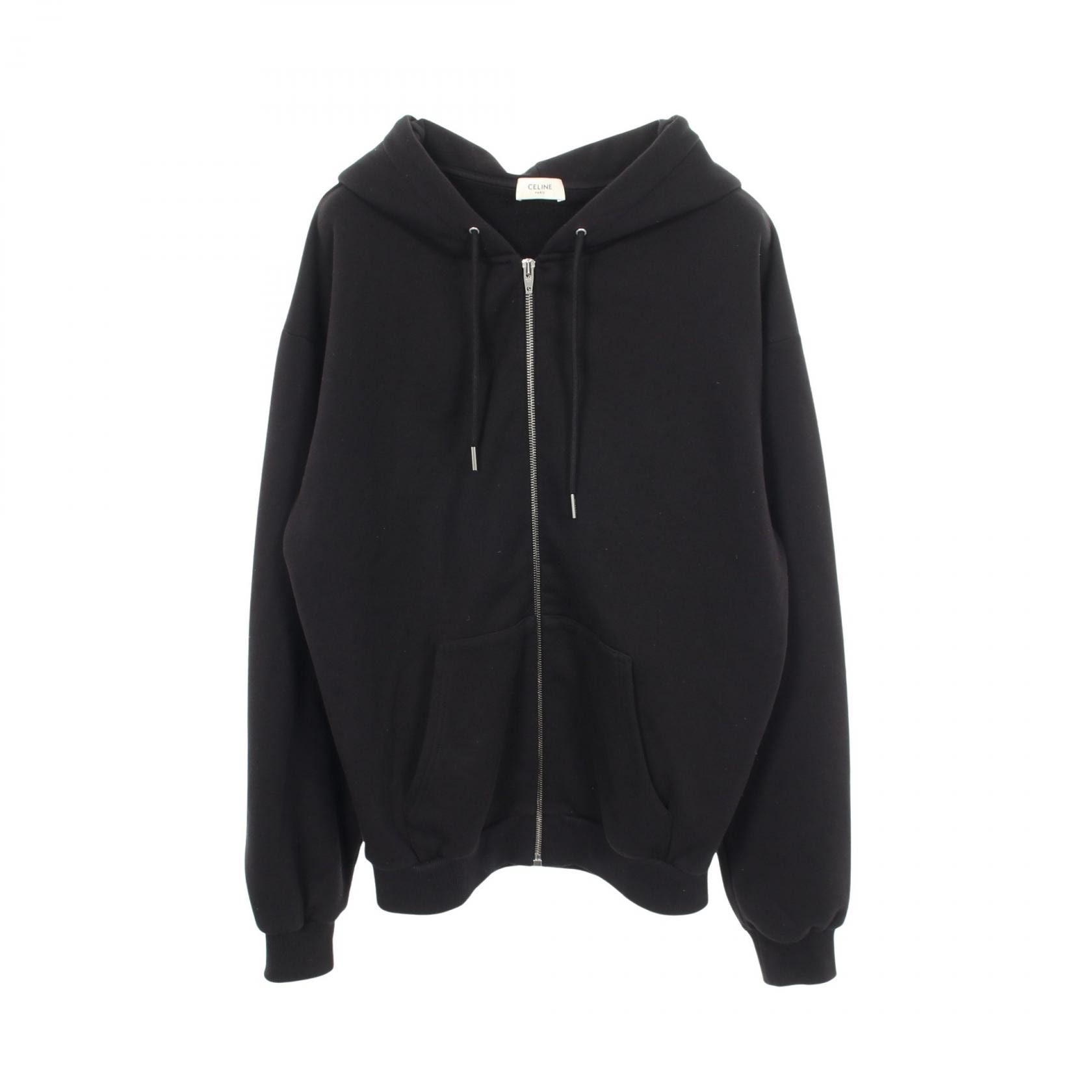 セリーヌ CELINE フードロゴ パーカー 衣料品 トップス コットン メンズ ブラック系 【中古】